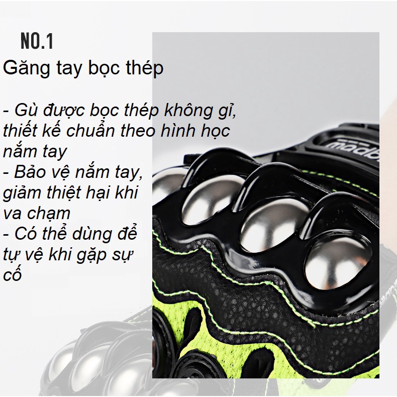Đôi găng tay bọc thép, găng tay xe máy hở ngón cao cấp dành cho anh em đi phượt