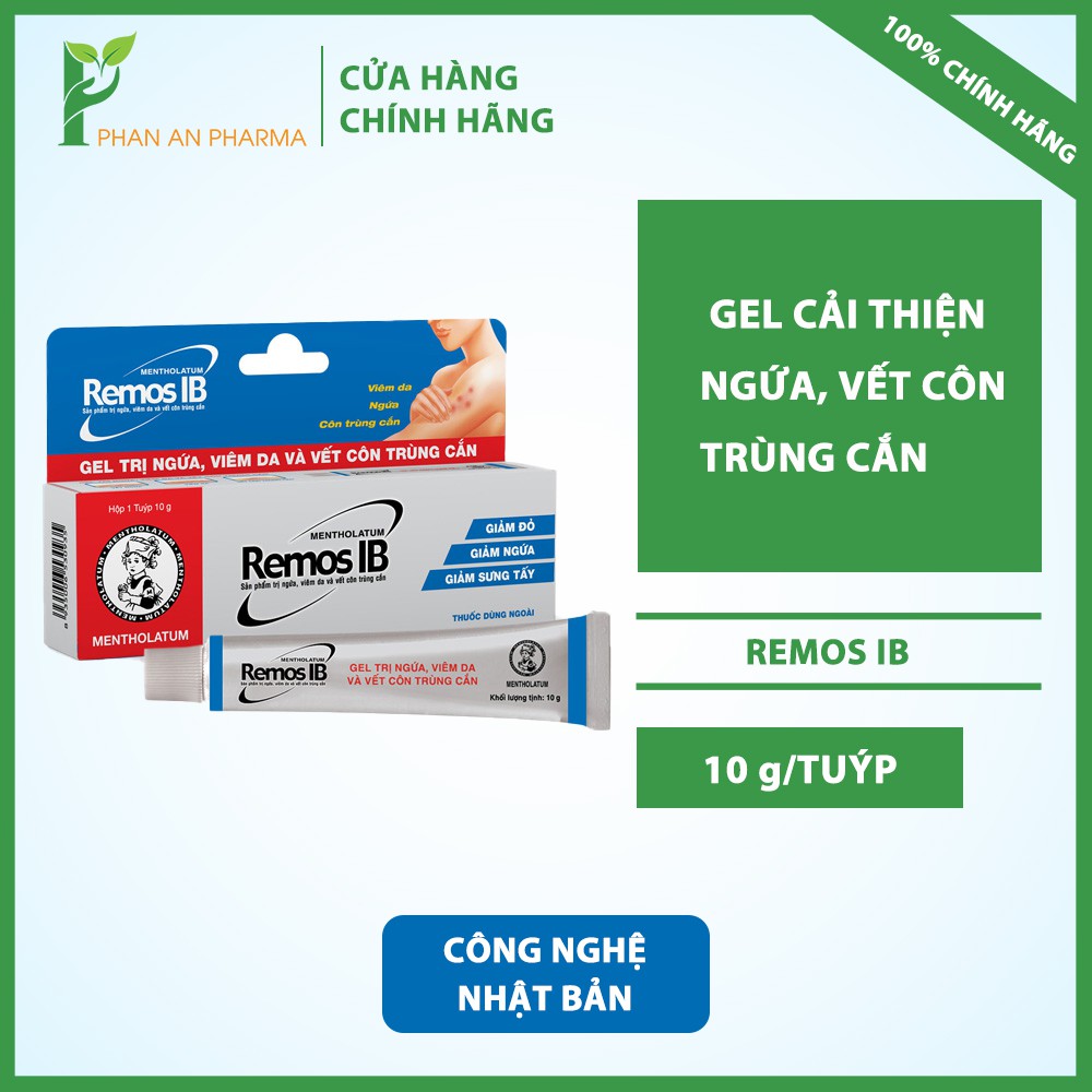 Mentholatum Remos IB – Gel trị ngứa, viêm da và vết côn trùng cắn 10g CN158