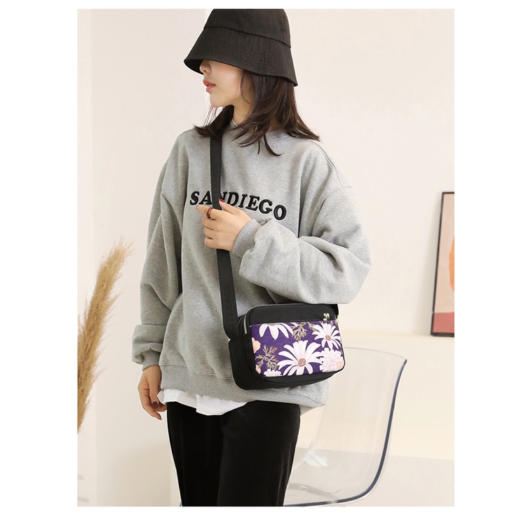 Túi Đeo Chéo Vuông Nhỏ Nhiều Ngăn Chống Nước Thời Trang Phong Cách Mới