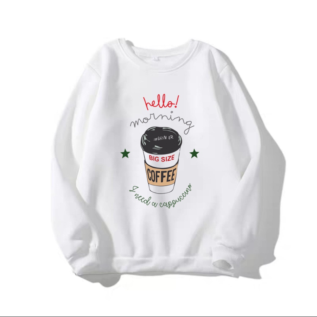 ÁO SWEATER UNISEX IN HELLO MORNING (NHIỀU MÀU)