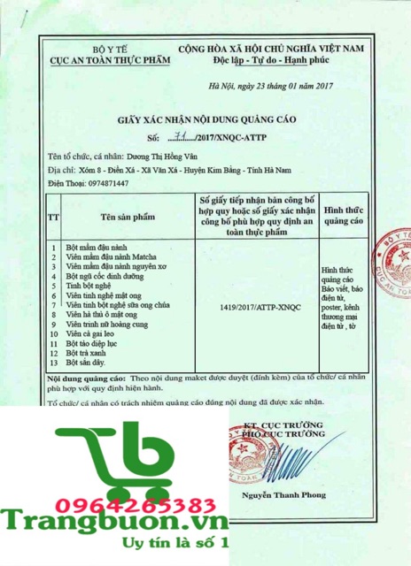 VIÊN MẦM ĐẬU NÀNH MATCHA ( có mã vạch, tem đảm bảo) | BigBuy360 - bigbuy360.vn