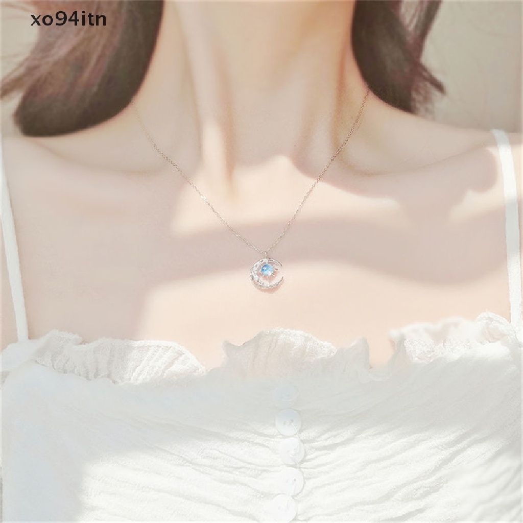 Vòng cổ Mặt Trăng Khuyết Đính Đá Phát Sáng Thời Trang