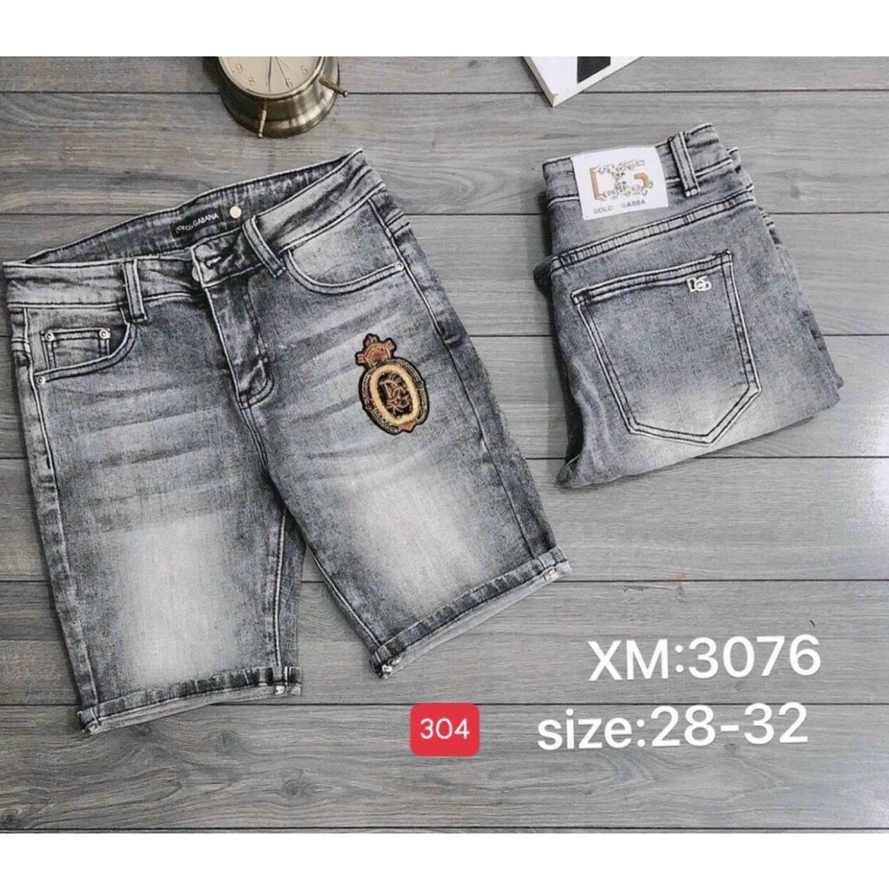 Quần short jean nam logo cao cấp - chất liệu Denim, co dãn tốt - Thời Trang Nam Nữ Gemini KV304