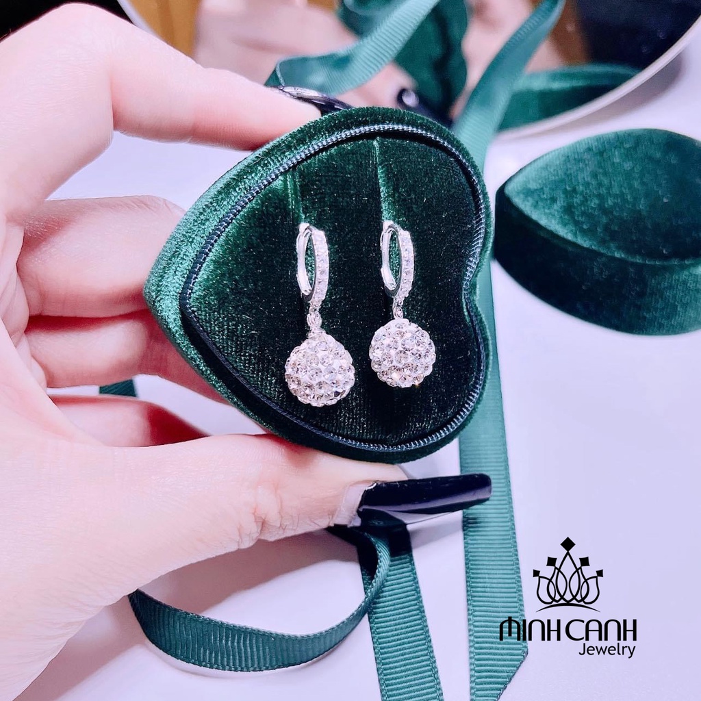 Bông Tai Bạc Bấm Quả Cầu Minh Canh Jewelry