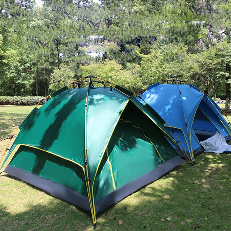 [Dày Dặn 2 Lớp 2 Tầng] Lều Cắm Trại Du Lịch Tự Động 4-6 người, Chống Nước, Chống Tia Tử Ngoại, Lều Tự Bung
