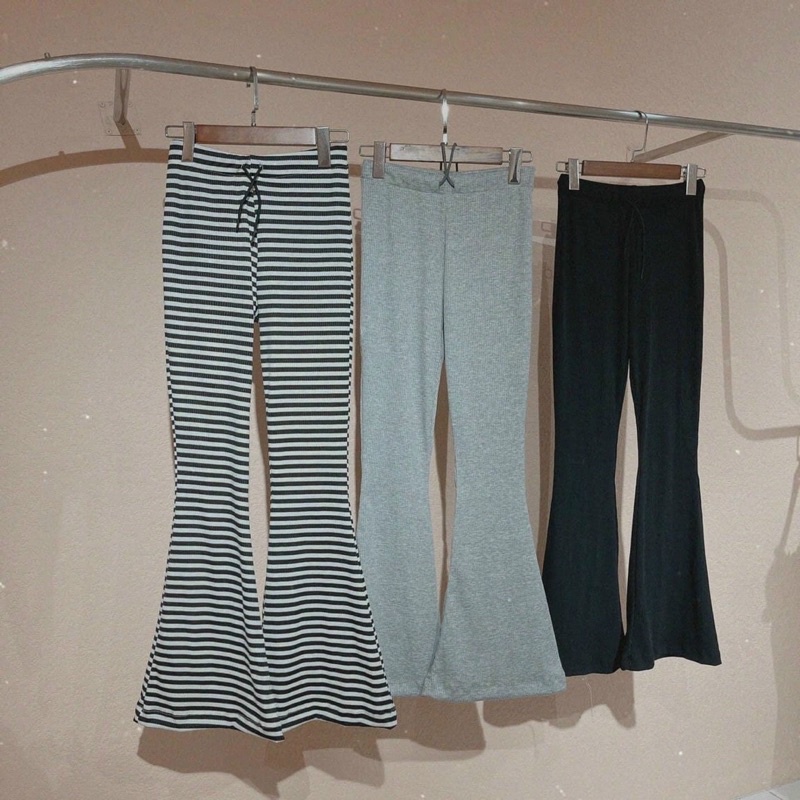 Quần Thun ống loe chất costong zip thái