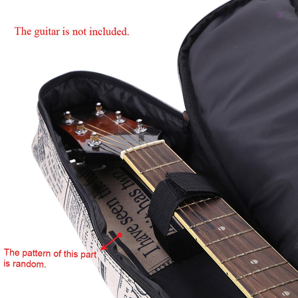 Túi Đựng Đàn Guitar Bằng Vải Oxford 600D Chống Thấm Nước In Họa Tiết Báo Báo Có Dây Đeo Có Đệm Lót Cho Đàn Guitar Acoustic 41Inch