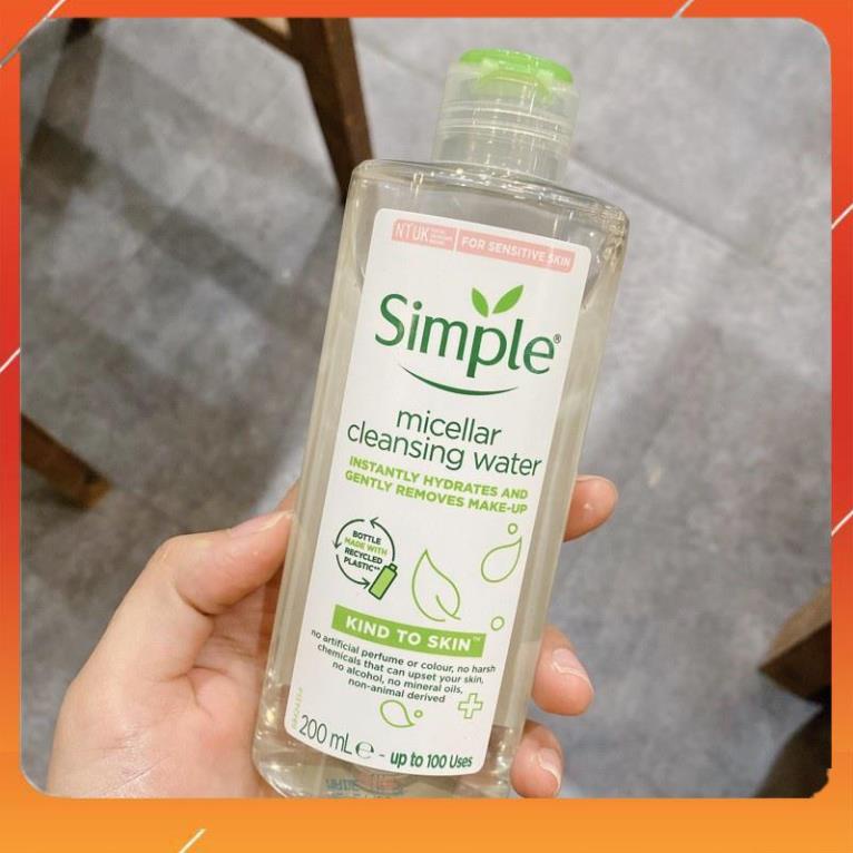 [CHÍNH HÃNG] Nước tẩy trang Simple Kind to Skin Micellar Cleansing Water 200ML