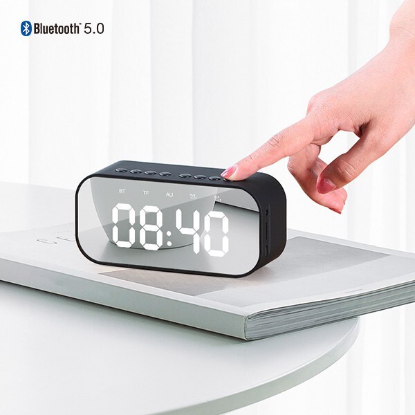Loa Bluetooth ROBOT RB550 - Kiêm Đồng Hồ Báo Thức Màn Hình LED Tráng Gương - Hỗ Trợ Thẻ Nhớ AUX - Bảo Hành 12 Tháng