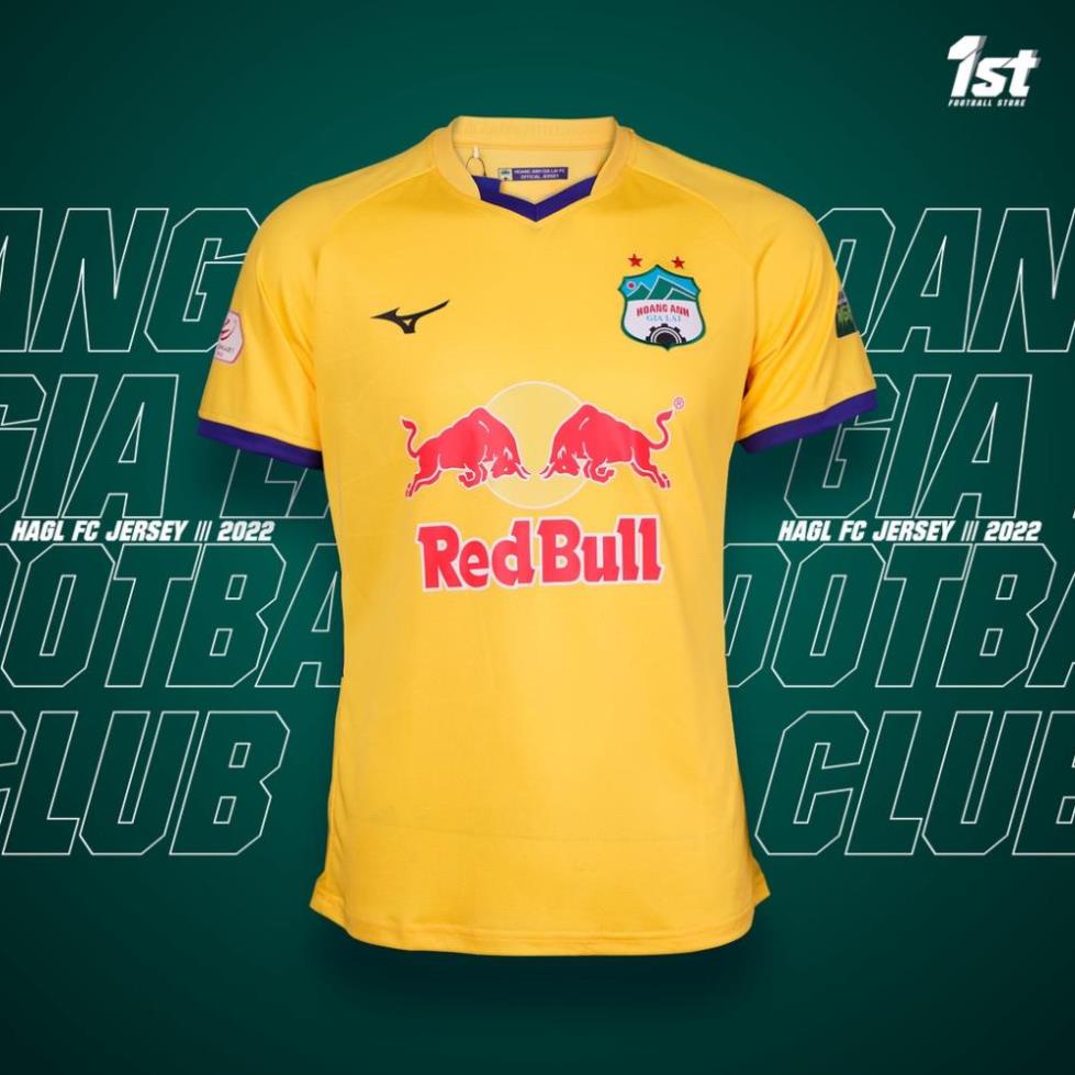 Áo thi đấu CLB Hoàng Anh Gia Lai 2022 - Sân Nhà - Màu Vàng - Mizuno ! ,