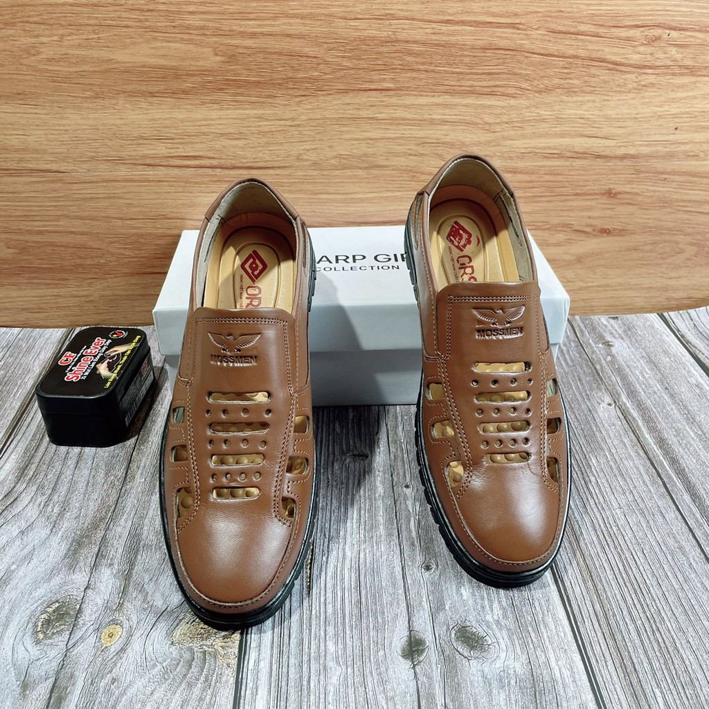 ⚡TOP BÁN CHẠY⚡ Giày rọ nam da bò siêu mềm ,đế cao su êm dược khâu chắc chắn