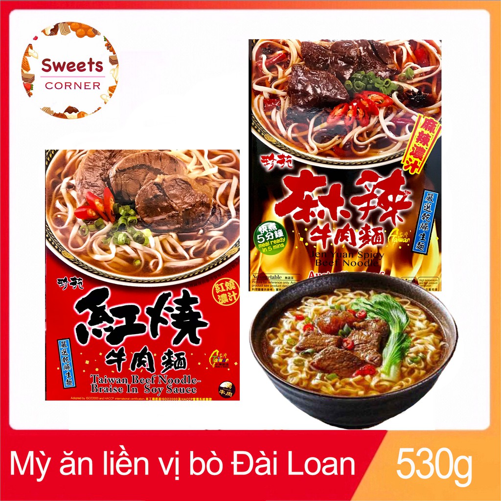 Mì ăn liền vị bò nước tương Đài Loan 530g