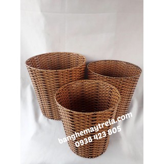 Sọt nhựa tròn giả mây