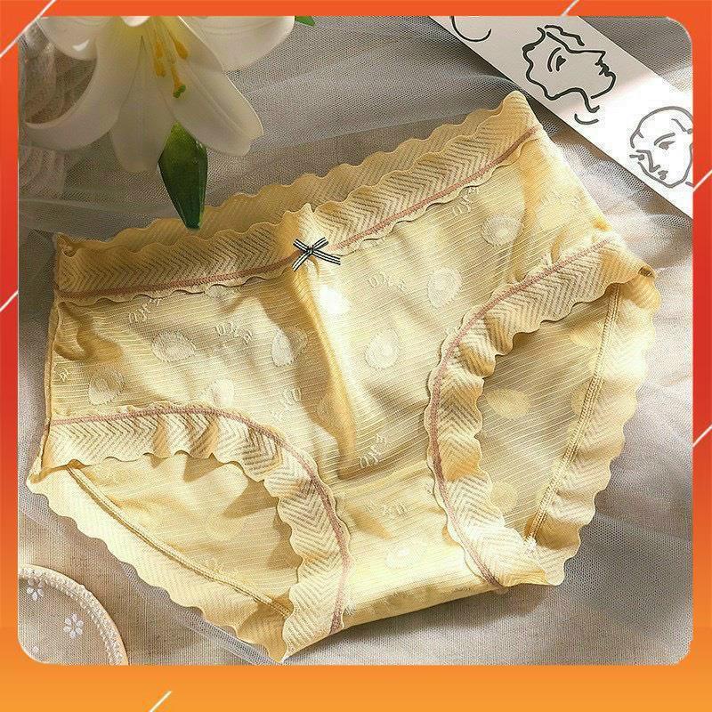 Quần lót nữ kháng khuẩn cạp cao nâng mông chất liệu ren cao cấp họa tiết quả bơ Q2653