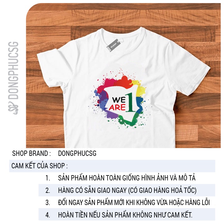 Áo thun hội nhóm lớp mẫu We are 1 độc đáo form unisex nam nữ phông màu trắng chất thun cotton mềm mịn ANL172 | SG