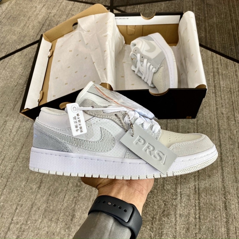 GIÀY JD1 LOW PARIS XÁM GREY DA THẬT LAI AU