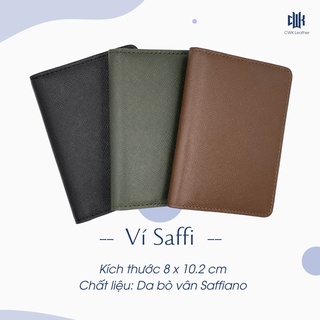 Ví da mini đựng thẻ card holder da saffiano chống trầy xước