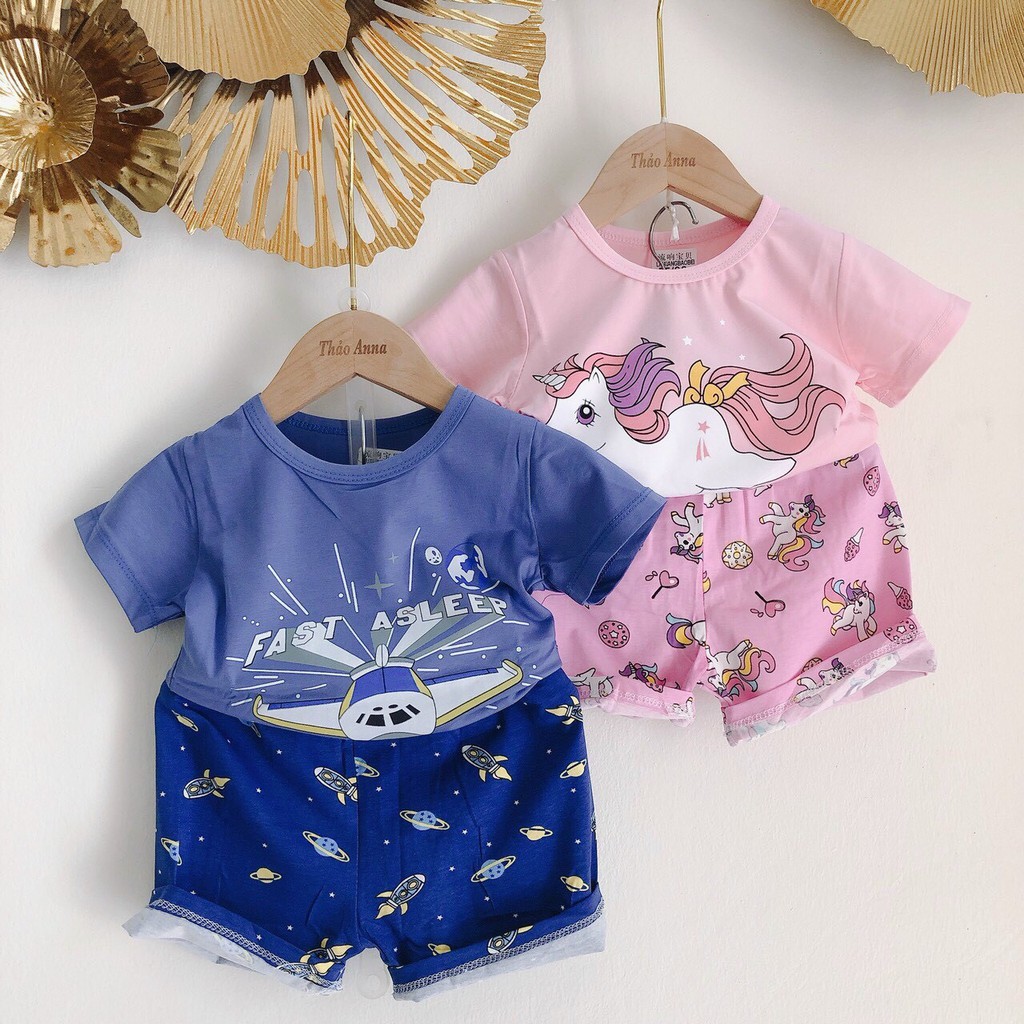 Bộ cộc tay cotton cho bé 😍CỰC ĐẸP😍 cho bé trai, bé gái tại Maisonkids thoải thích vui chơi