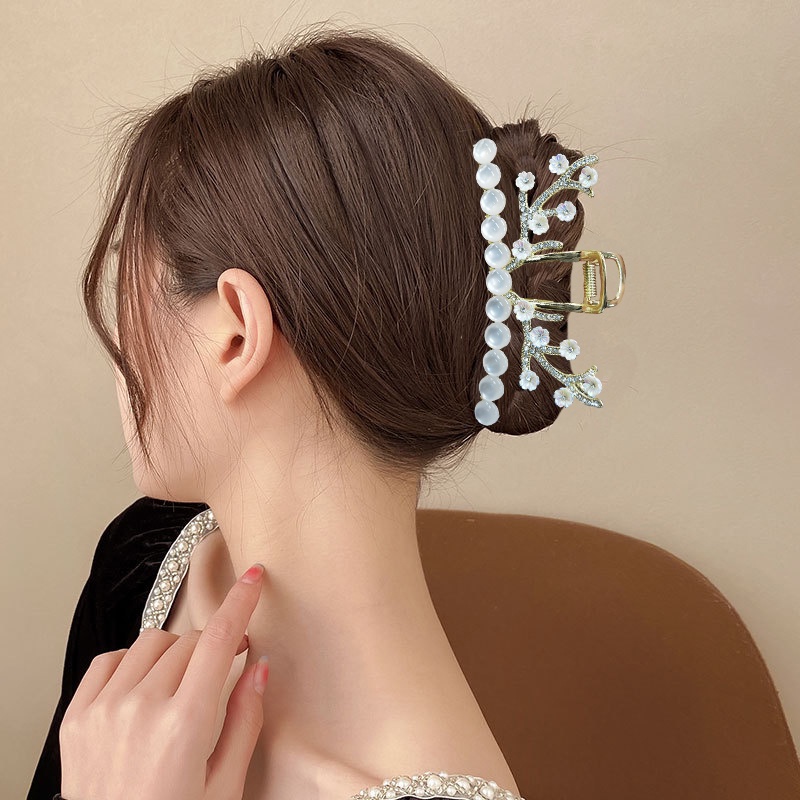 Haimeikang Kẹp tóc nhiều kiểu dáng tùy chọn đính đá nhân tạo trong suốt thời trang