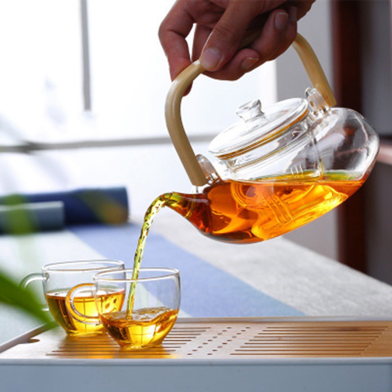 Kính Bộ Ấm Trà Thủy Tinh Dày Dặn Chịu Nhiệt 1000ml
