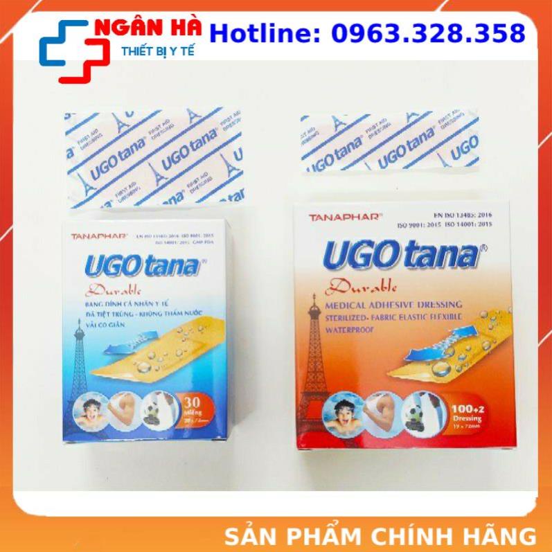 Băng dính cá nhân y tế ugotana, có giãn, không thấm nước, dễ gỡ bỏ, hộp 102 cái và 30 cái