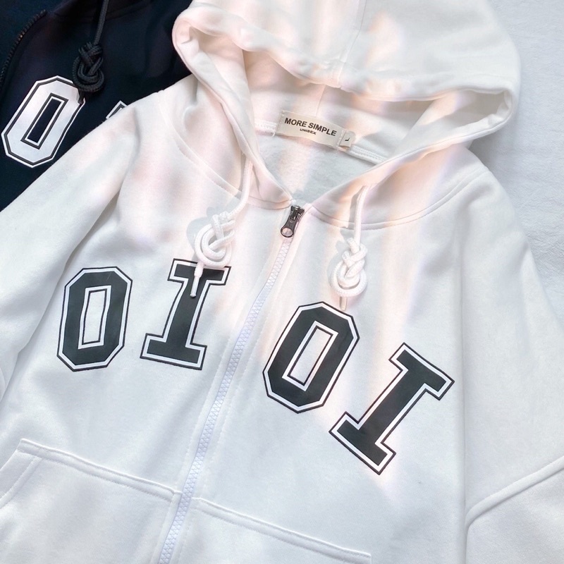 Áo Khoác CROPTOP OI OI Form Rộng Hoodie Zip Vải Nỉ Bông Ulzzang Oversize unisex - Yowol.sg