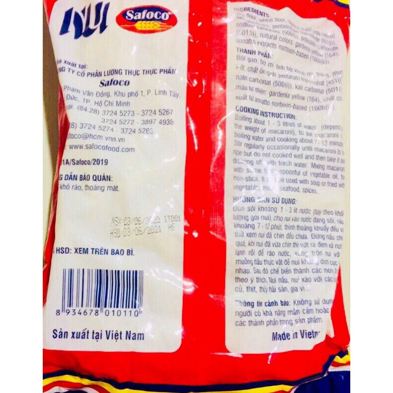 Nui xoắn Safoco gói