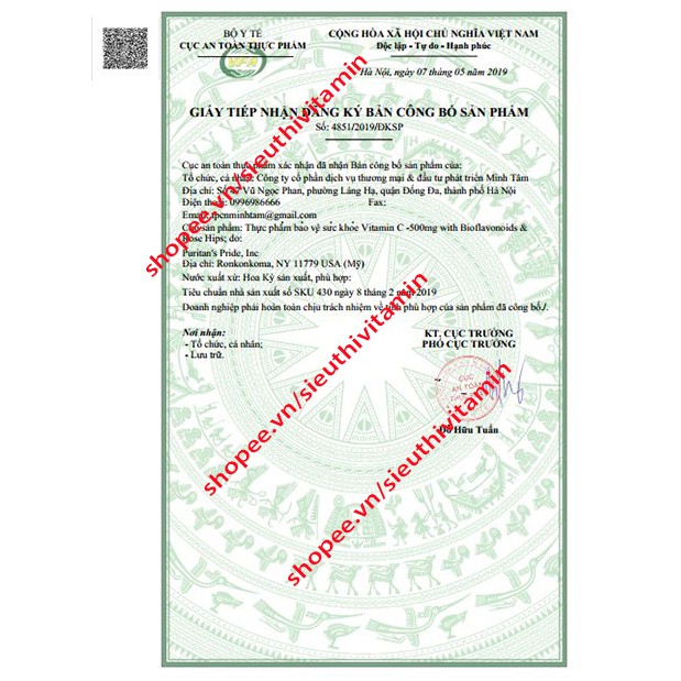 [CHÍNH HÃNG] Vitamin C 500mg Bioflavonoids & Rose Hips nhanh liền sẹo, mờ vết thâm Puritan’s Pride 100 viên 430 | BigBuy360 - bigbuy360.vn