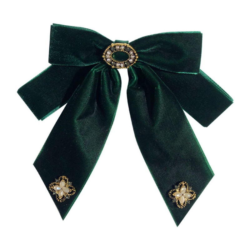 Cài Áo Nhung Đính Đá Hai Lớp Thắt Nơ Phong Cách Lolita Sang Trọng Cho Nữ