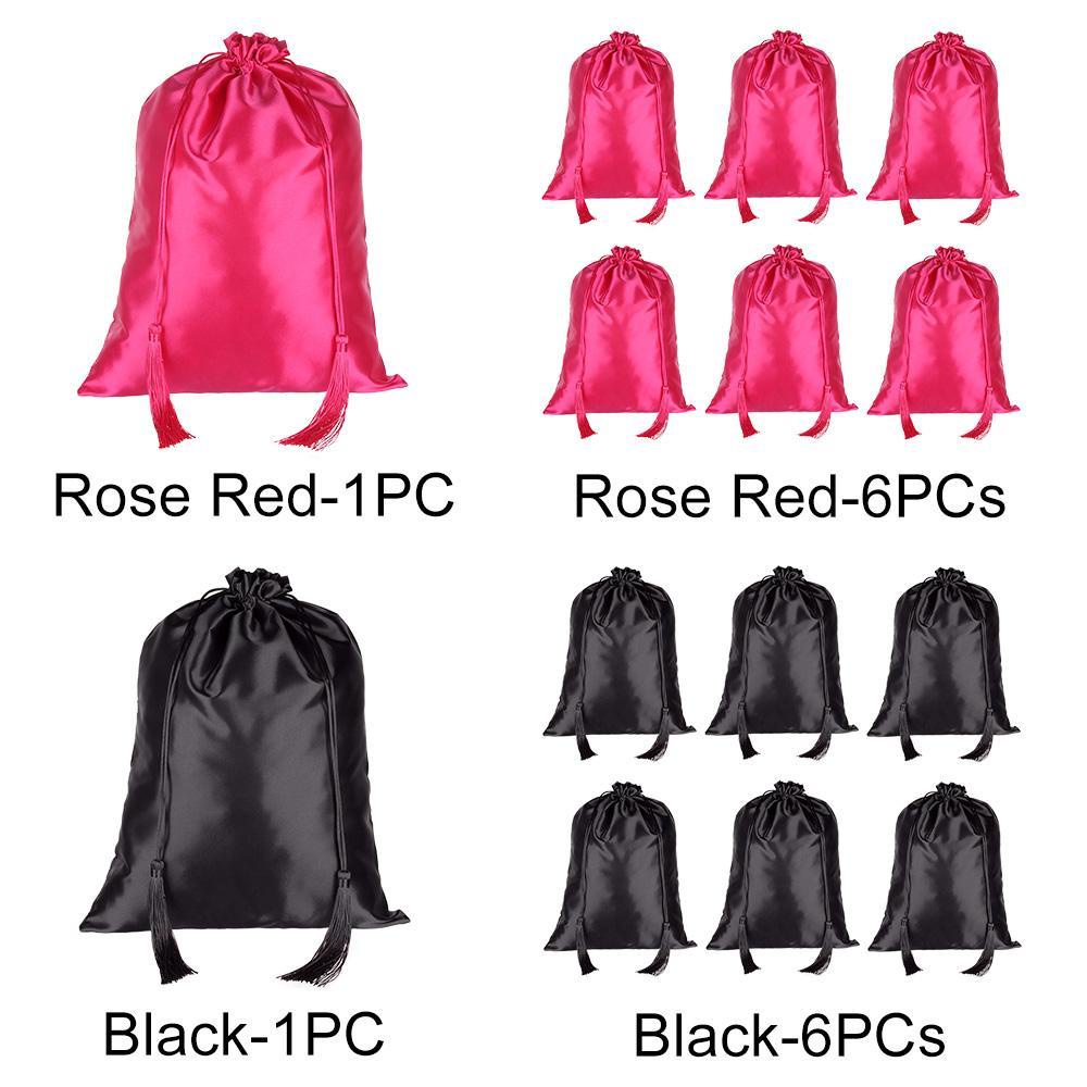 LEILY Túi Dây Rút Đựng Tóc Giả Bằng Lụa Satin Màu Sắc Xinh Xắn