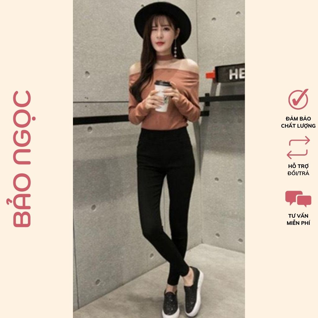 Quần legging nữ dài cạp cao dài 4 túi warm tregging cao cấp loại 1 chất cootton co giãn 4 chiều shop Bảo Ngọc