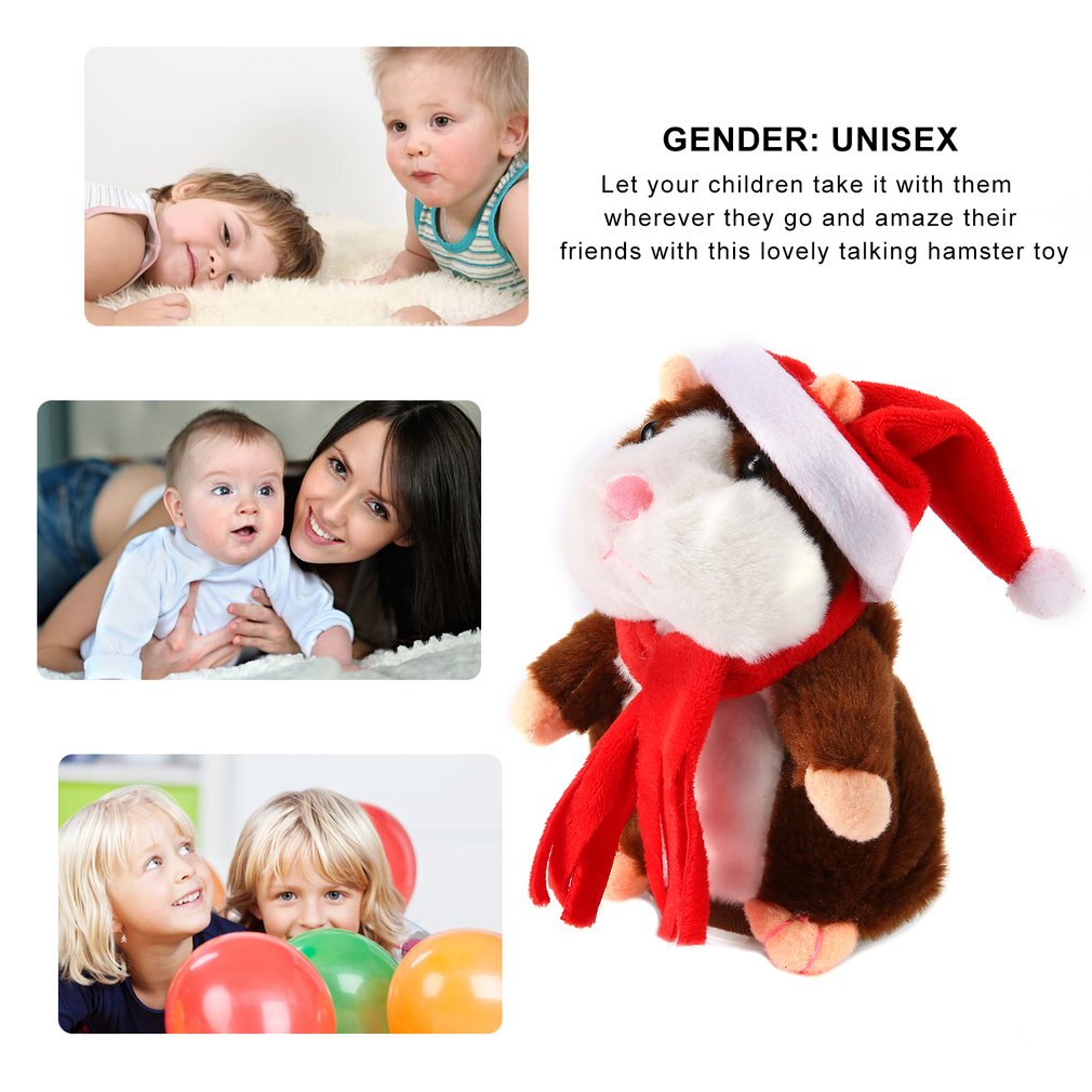 Chuột Hamster Nhồi Bông Biết Nói Trang Trí Cây Thông Giáng Sinh