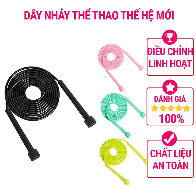 Dây Nhảy Thể Dục Thể Thao Siêu Gọn Nhẹ Dành Cho Người Lớn Và Trẻ Em Dây Nhảy Thể Lực Chất Liệu PVC Cao Cấp Dài 2,5m TT18