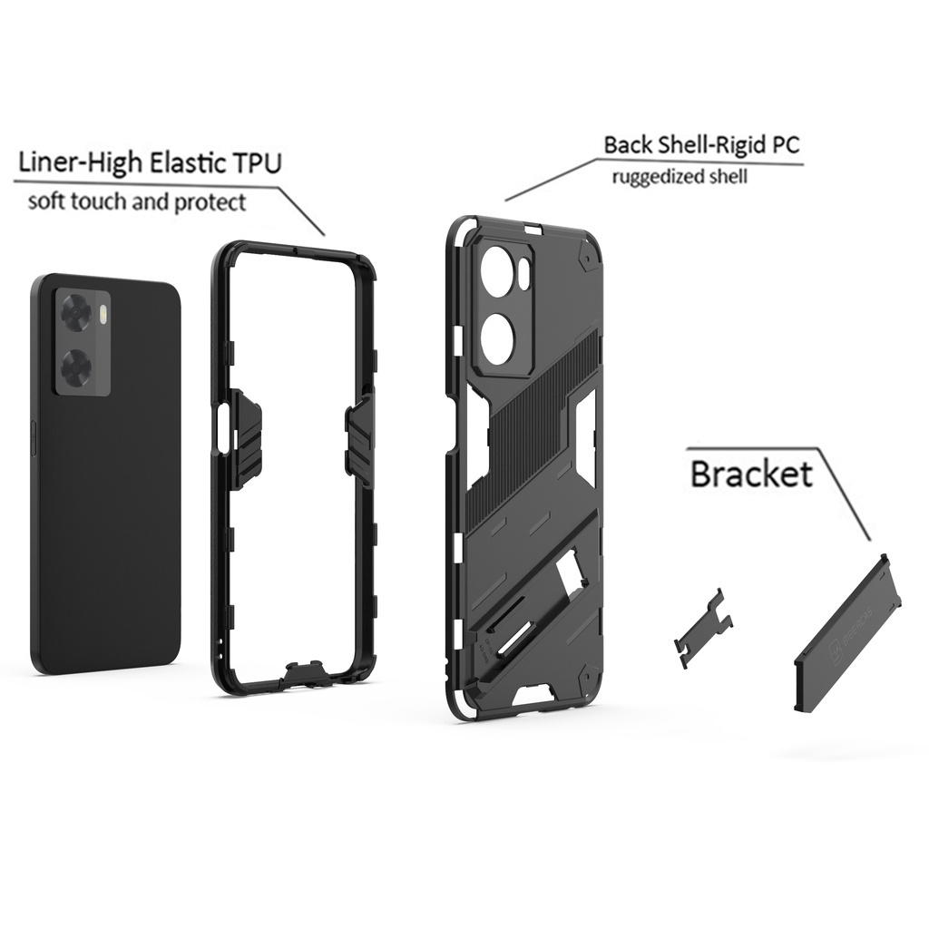 Ốp Điện Thoại Nhựa Cứng Chống Sốc Có Giá Đỡ 3D Bảo Vệ Cho Oppo A57 4G A77S OppoA77S A 77S
