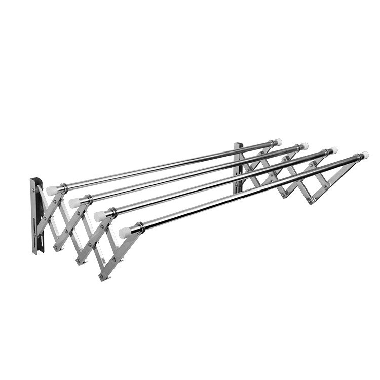 Giàn phơi đồ thông minh xếp tường inox 19mm cao cấp dài 1m - Lắp ráp dễ dàng
