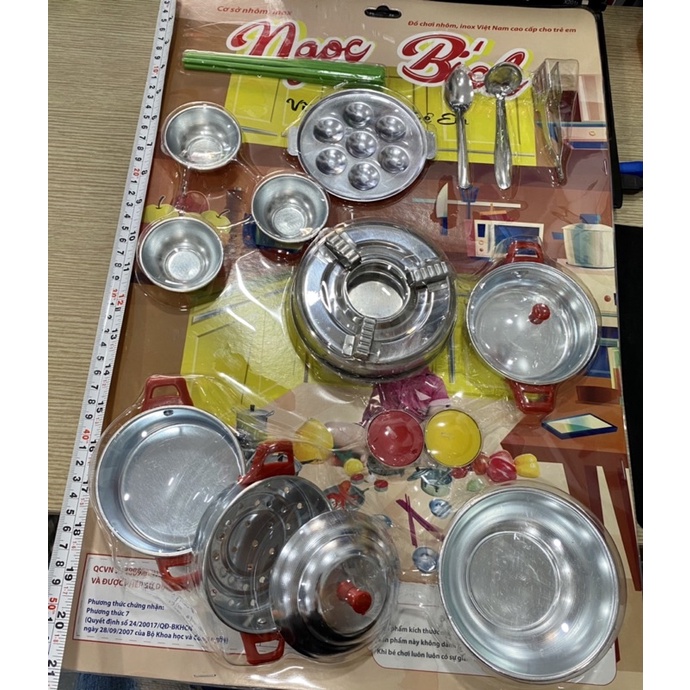 Đồ chơi nhà bếp bằng nhôm, vĩ nấu ăn nhôm, bộ nhà bếp bằng nhôm ngọc bích