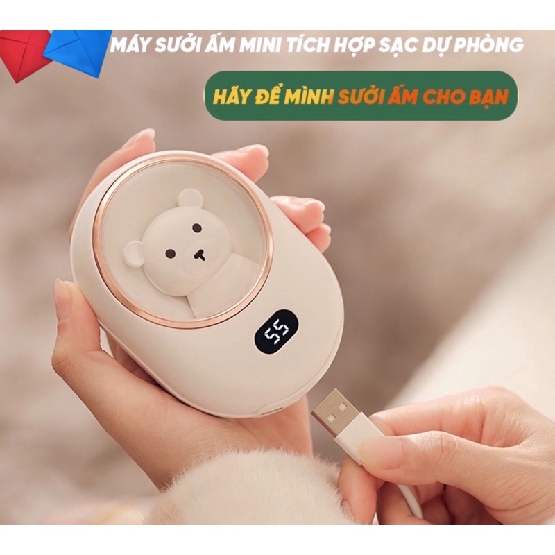 Máy sưởi ấm mini cầm tay thông minh - Máy sưởi ấm tay cao cấp kèm sạc pin dự phòng