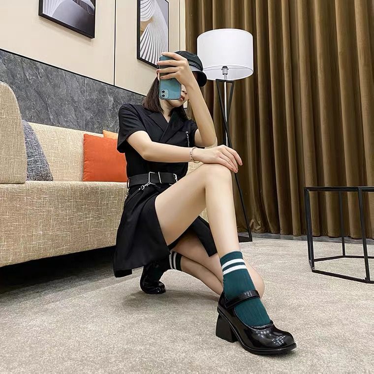 Giày Cao Gót Mũi Tròn Chất Liệu Da Thật Thời Trang Mùa Thu 2020 | BigBuy360 - bigbuy360.vn