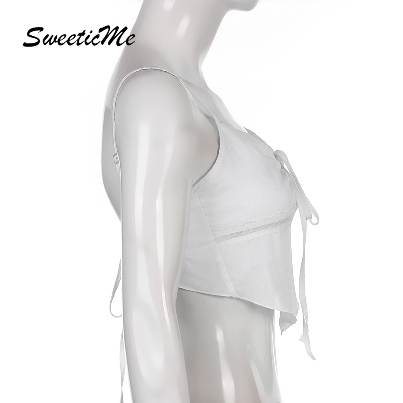 Áo Ren Khoét Lưng Hình Trái Tim Có Dây Buộc Thời Trang Cho Nữ Sweeticme