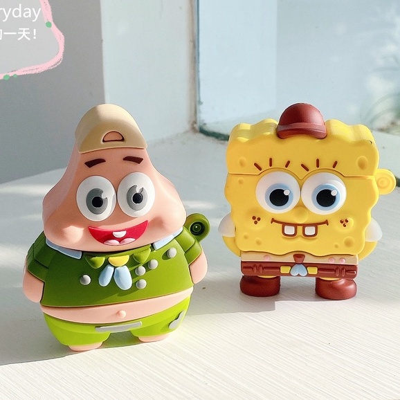Vỏ Bảo Vệ Hộp Sạc Tai Nghe AirPods3gen / AirPods3 / 2Gen / AirPods3 Hình Spongebob Ốp