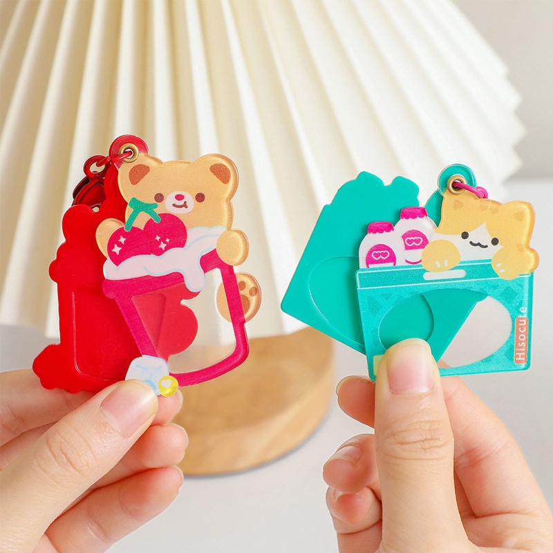 Móc Khóa Đựng Thẻ/Ảnh/Ảnh DIY Bằng Acrylic Dễ Thương