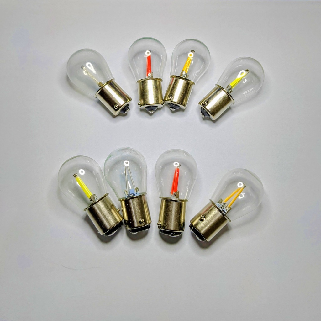 Set 2 Bóng đèn LED 1156 BA15S 1157 BAY15D đèn phanh ô tô xe máy COB GLASS