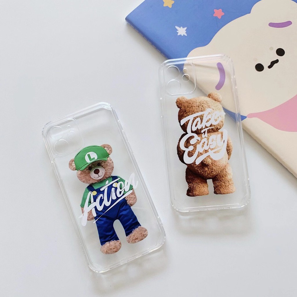Ốp điện thoại TPU mềm in hình gấu bông thời trang cho iPhone12 12Pro Max 12Mini 11Pro Max 7Plus XSmax XR | BigBuy360 - bigbuy360.vn