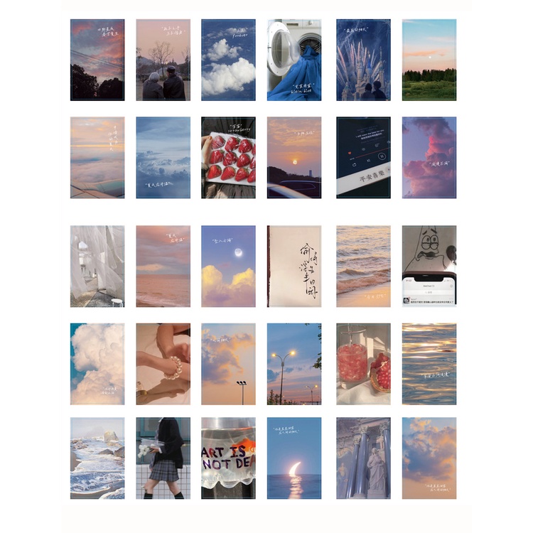 Hộp 30 tấm postcard thiệp phong cảnh sơn dầu nghệ thuật