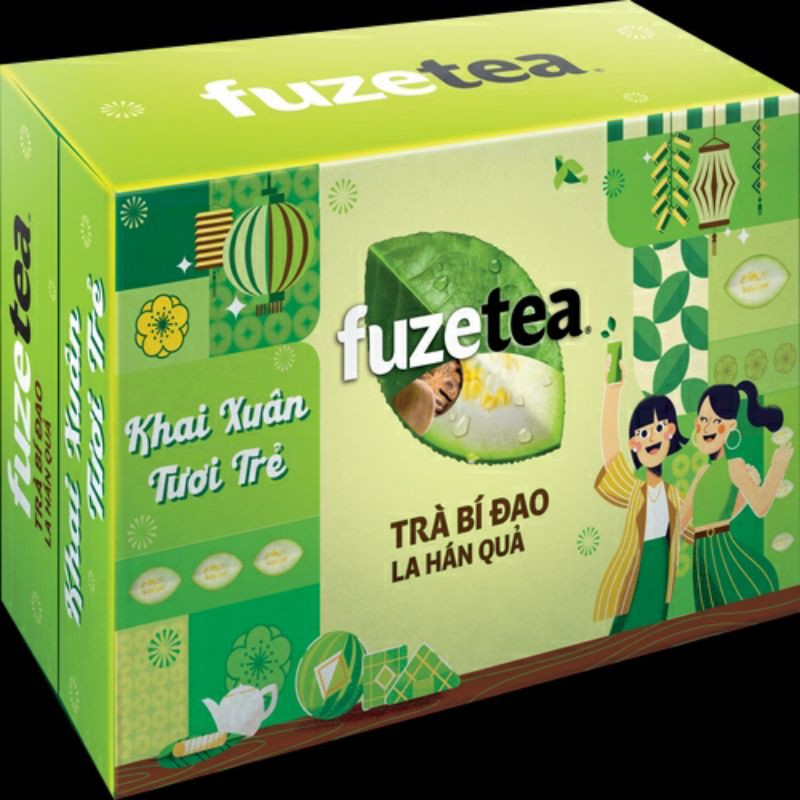 Thùng 24 lon trà bí đao la hán quả fuze 320ml