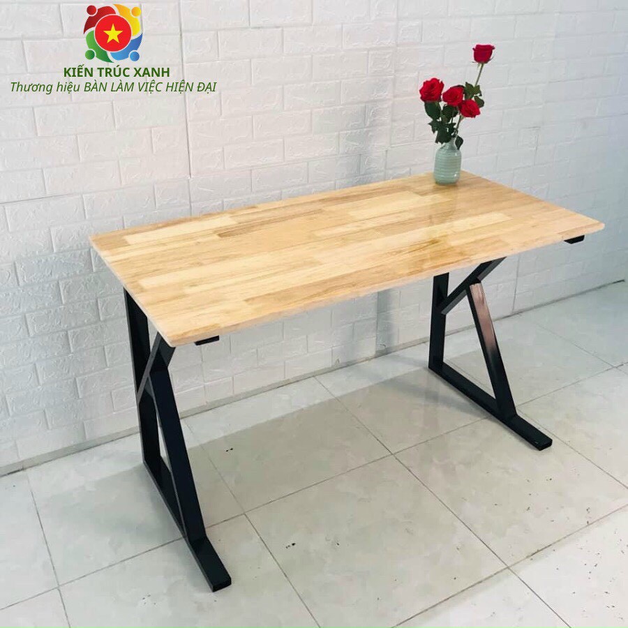 Bàn làm việc hiện đại U,K,X,Z (50×100×75cm) [GIÁ SẬP SÀN], Mặt gỗ cao su tự nhiên chống nước, chống ẩm cực tốt.