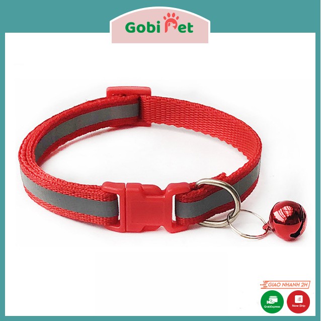 Vòng cổ chó mèo gắn chuông phát ánh sáng phản quang ( Giao màu ngẫu nhiên) - Gobi Pet