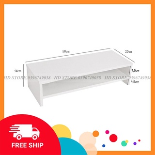 Kệ để sách - kệ máy tính - decor lắp ghép - 2 tầng