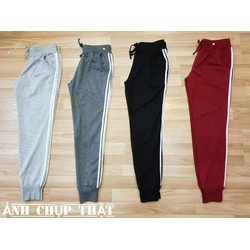 Quần Jogger Nữ Phối 3 Sọc Có Bo Chân