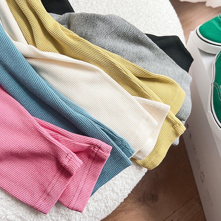 QG311 - Quần legging trơn gân nhỏ sz 90-150, legging mỏng, co dãn nhiều, thời trang hàn quốc thu đông 2022